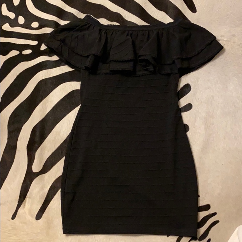 Black off-shoulder dress